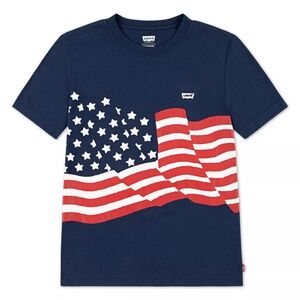 Levi's Kids Navy and Red Flag T-Shirt